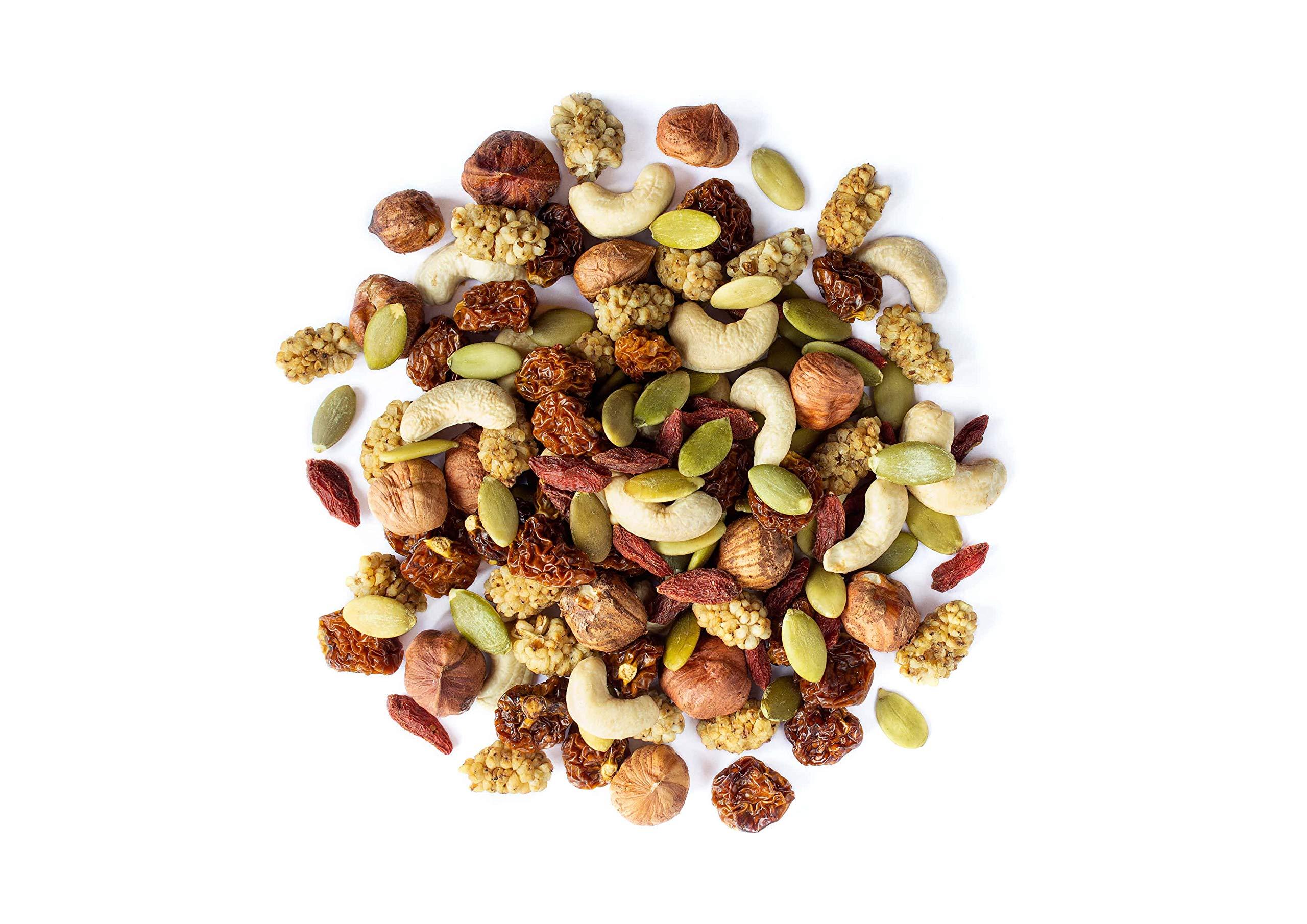 Food to Live Food to Live Organic Antioxidant Trail Mix, 1 Pound Contains Mulberries, Goji Berries, Golden Berries, Pumpkin Seeds, Hazelnuts, Cashews. Non-GMO.