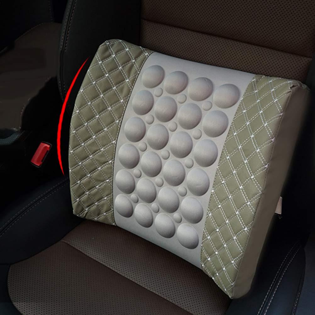 Shentesel Shentesel Massage Cushion Car Electric Vehicle Seat Back Waist Support Lumbar Pad Massager - Black + White
