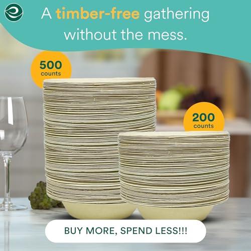 ECO SOUL ECO SOUL 100% Compostable 12 Oz Soup Bowls [4 Packs of 100] Disposable dessert bowls I Heavy duty paper bowl I Eco-friendly salad bowl I Biodegradable large Bowls