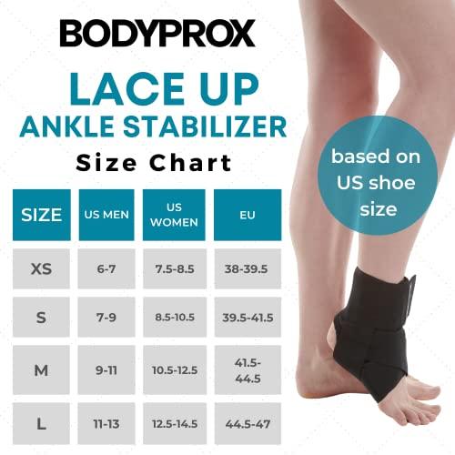 Bodyprox Ankle Brace for Women and Men, Lace Up Ankle Support Brace Stabilizer For Sprained Ankle (X-Small)