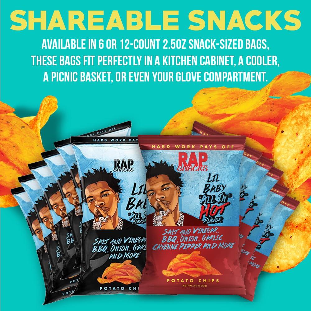 RAP SNACKS Rap Snacks Migos Sour Cream with a Dab of Ranch Potato Chips 2.5 Oz Bags - Pack of 12