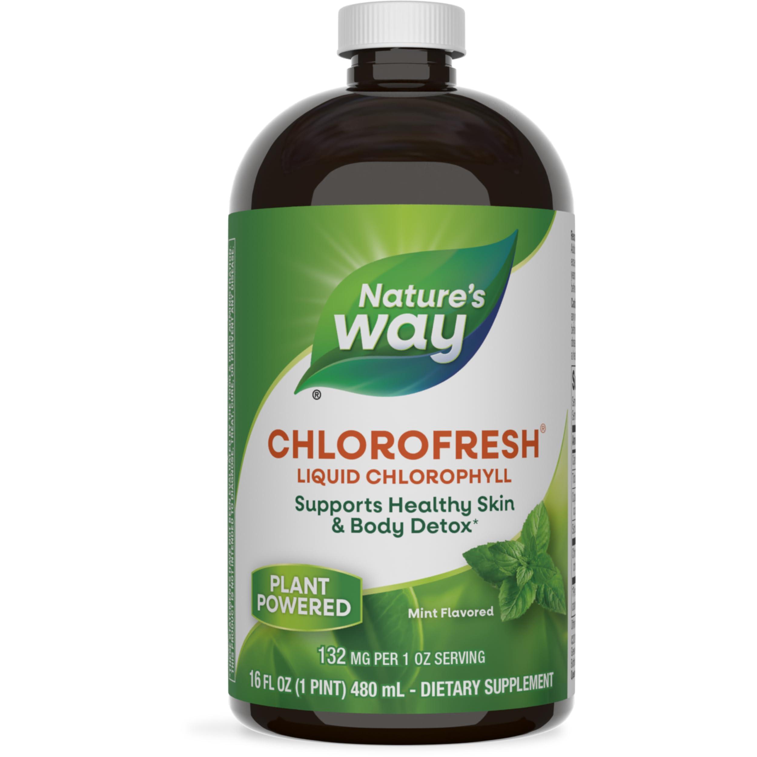 Nature's Way Nature\'s Way Chlorofresh, Liquid Chlorophyll, Supports Healthy Skin & Body Detox*, Internal Deodorant*, Supports Liver Detoxification Pathways*, Mint Flavored, 16 Fl. Oz (Packaging May Vary)