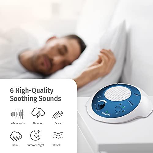 Homedics Homedics SoundSleep White Noise Sound Machine, Blue, Small Travel Sound Machine with 6 Relaxing Nature Sounds, Portable Sound Therapy for Home, Office, Nursery, Auto-Off Timer, By Homedics