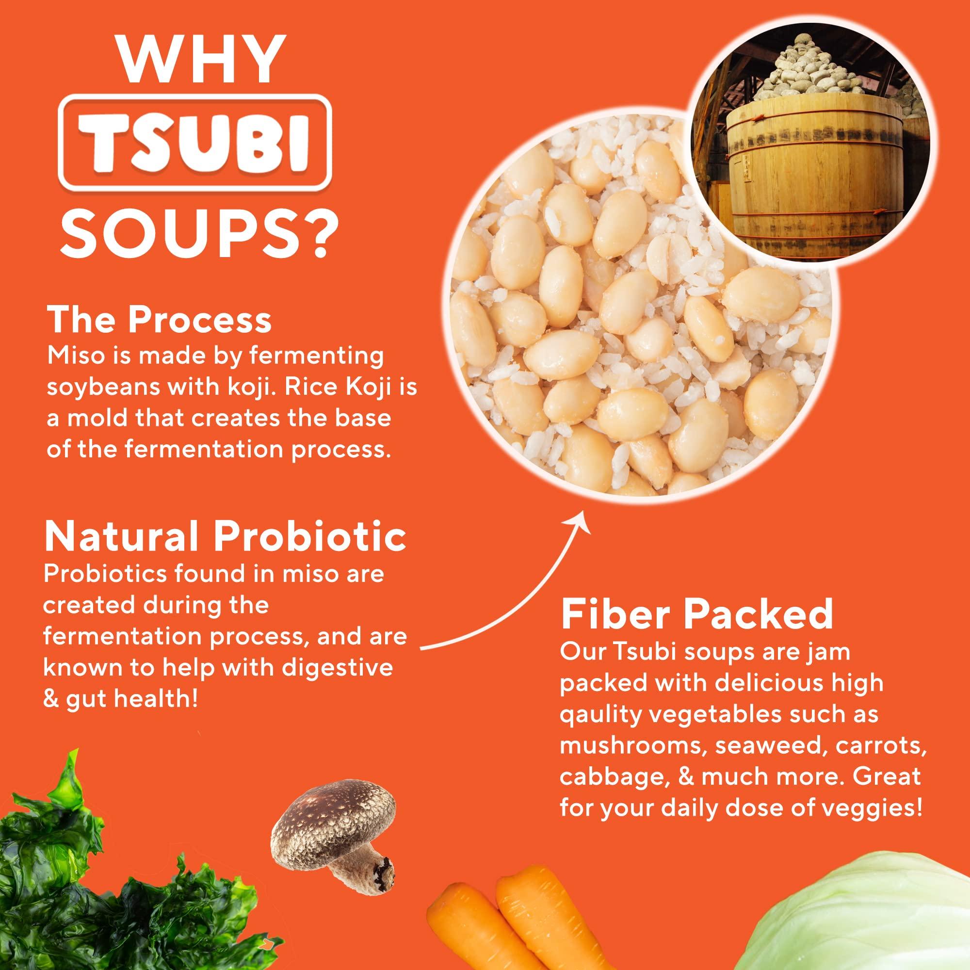 Tsubi Soup Tsubi Soup Freeze-Dried Japanese Miso Soup Packets - Instant, Vegan, Easy Mix, Gluten & MSG-Free, Flavorful - Ready in Seconds - Authentic Taste of Japan - Yellow Miso (Eggplant & Ginger) - 12 Packs