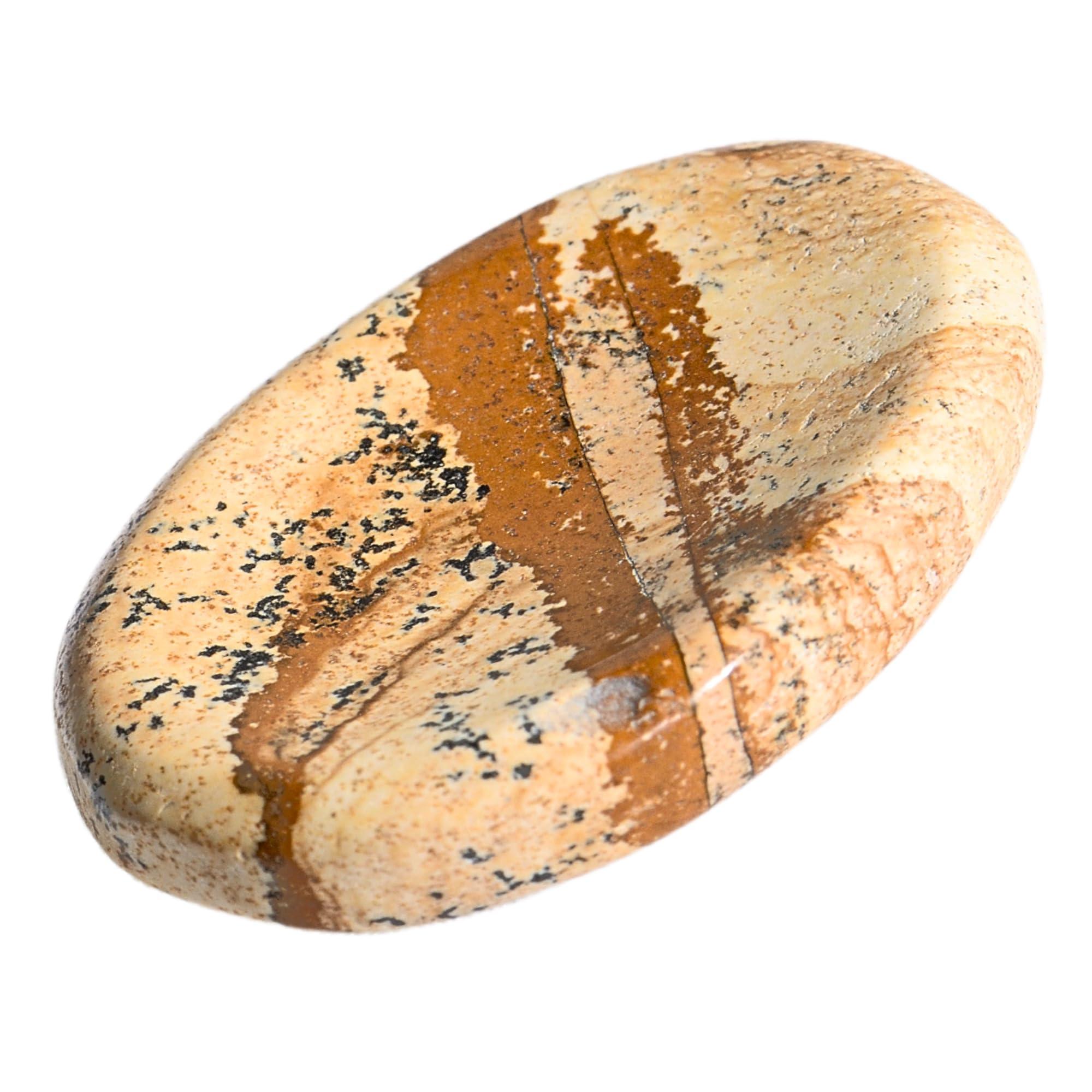 ANAYA AGATE Worry Stones Picture Jasper Crystal Thumb Worry Stone for Anguish, Stress Relaxing and Soothing Balance Stones for Meditation, Stress Relief Healing Stones and Crystals for Men and Women