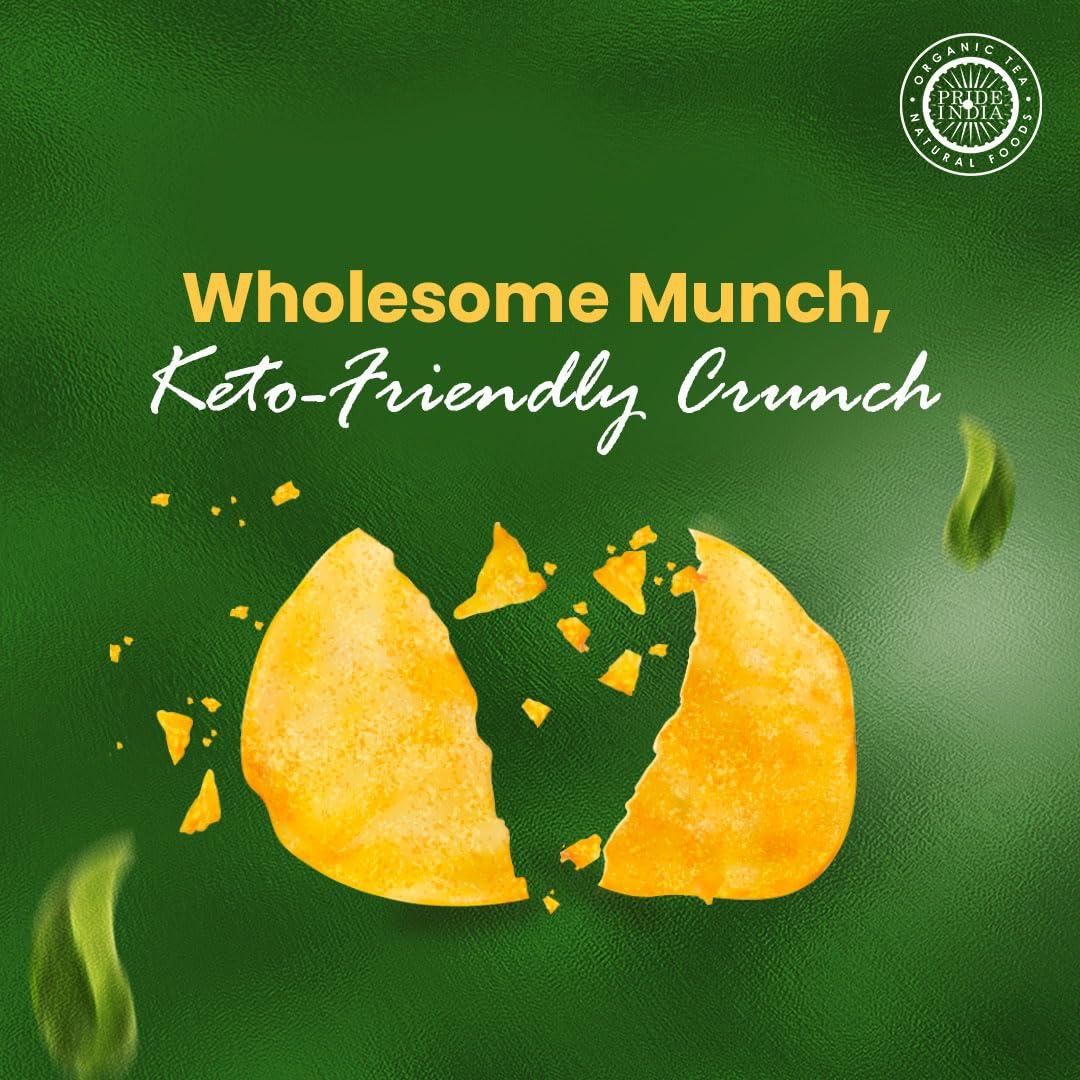 Pride Of India Bean Bites | Mung Munch Lentil Crisp 3.53 oz (100 g) | Healthy Poppadom Snack | Round Crunchy Crisps | Heat in Oven (Up to 60 secs) | Plant Based Protein, Vegan, Gluten-Free by Pride of India