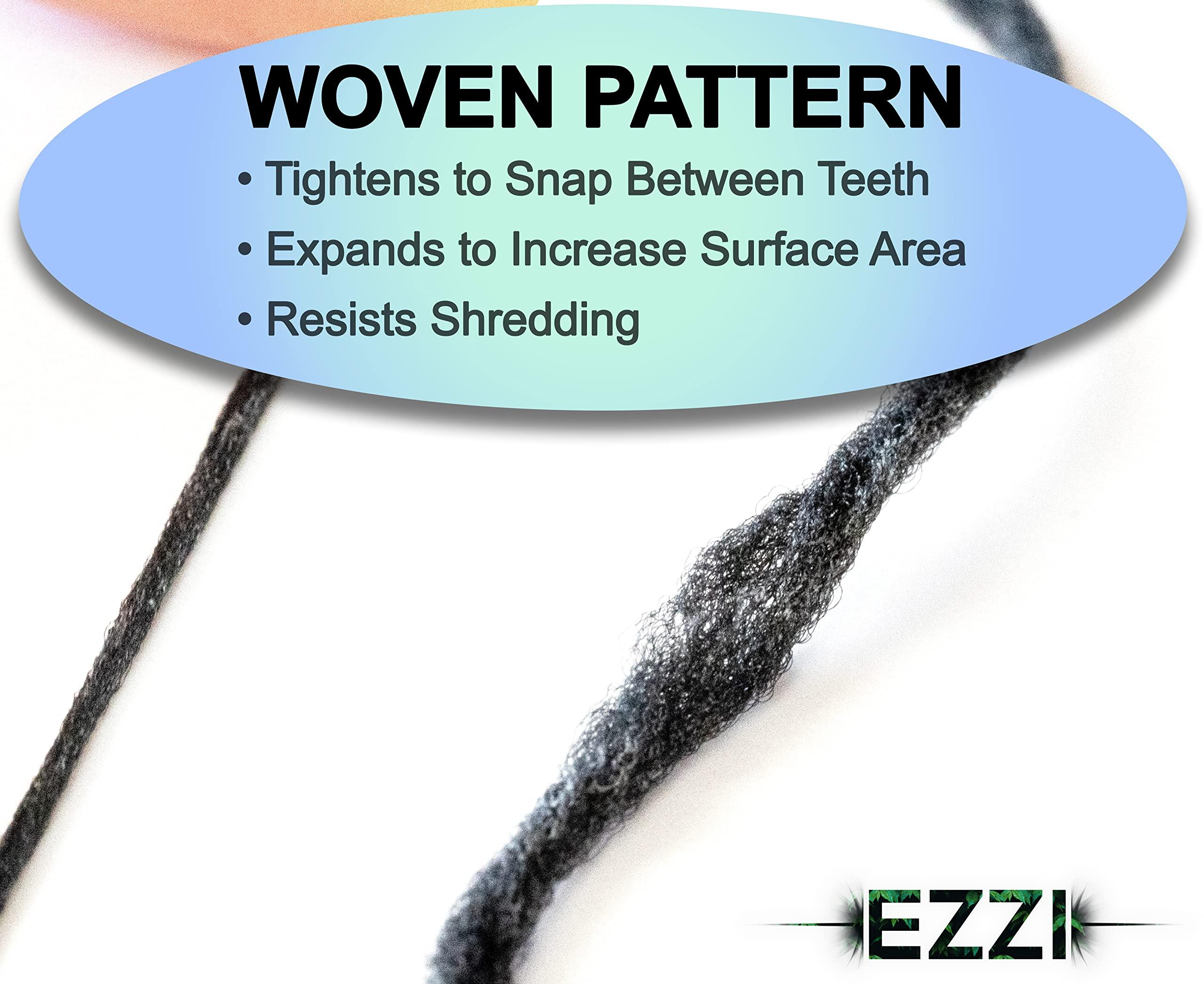 EZZI EZZI Woven Expanding Dental Floss | Naturally Waxed & Textured w/Charcoal & Xylitol to Optimally Clean Gums | Mint | Thick & 109 Yards