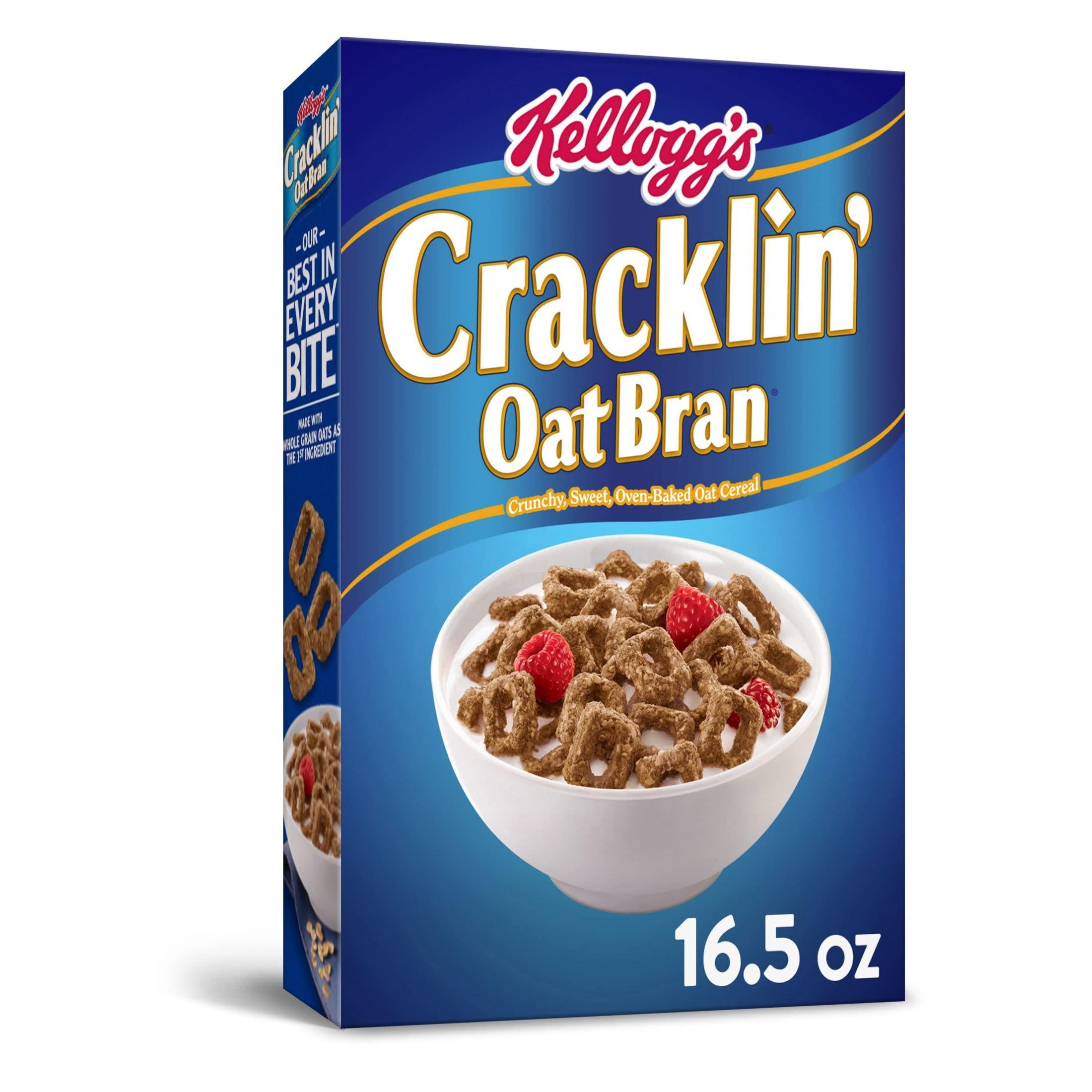 Cracklin\' Oat Bran Cracklin\' Oat Bran Cold Breakfast Cereal, High Fiber Cereal, 8 Vitamins and Minerals, Original, 16.5oz Box (1 Box)