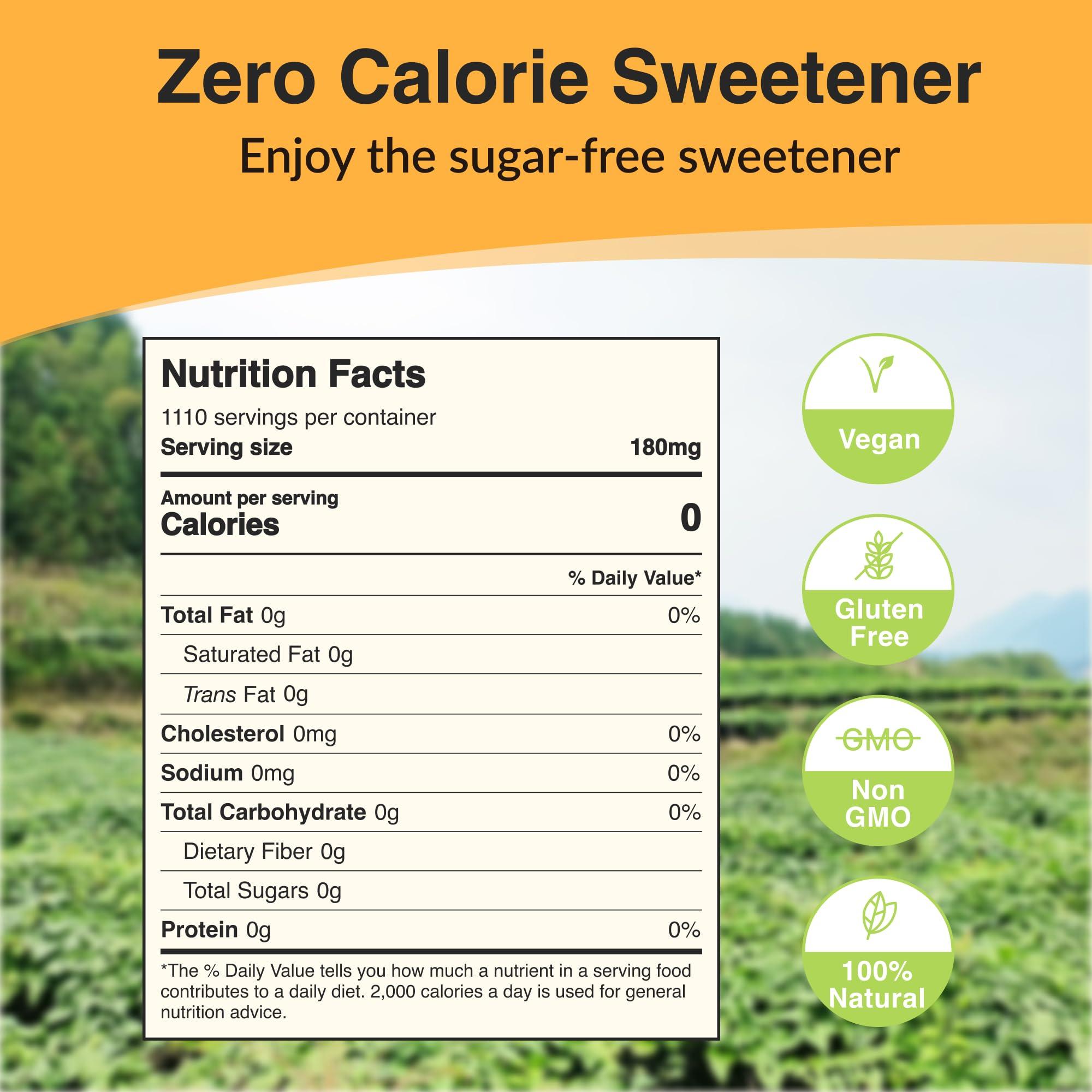 NAMANNA NAMANNA Pure Monk Fruit Sweetener - Zero Calorie, Zero Carb, Paleo and keto Safe - (7% Mogroside V, 200g, 1,110 Servings) - 3 Pack