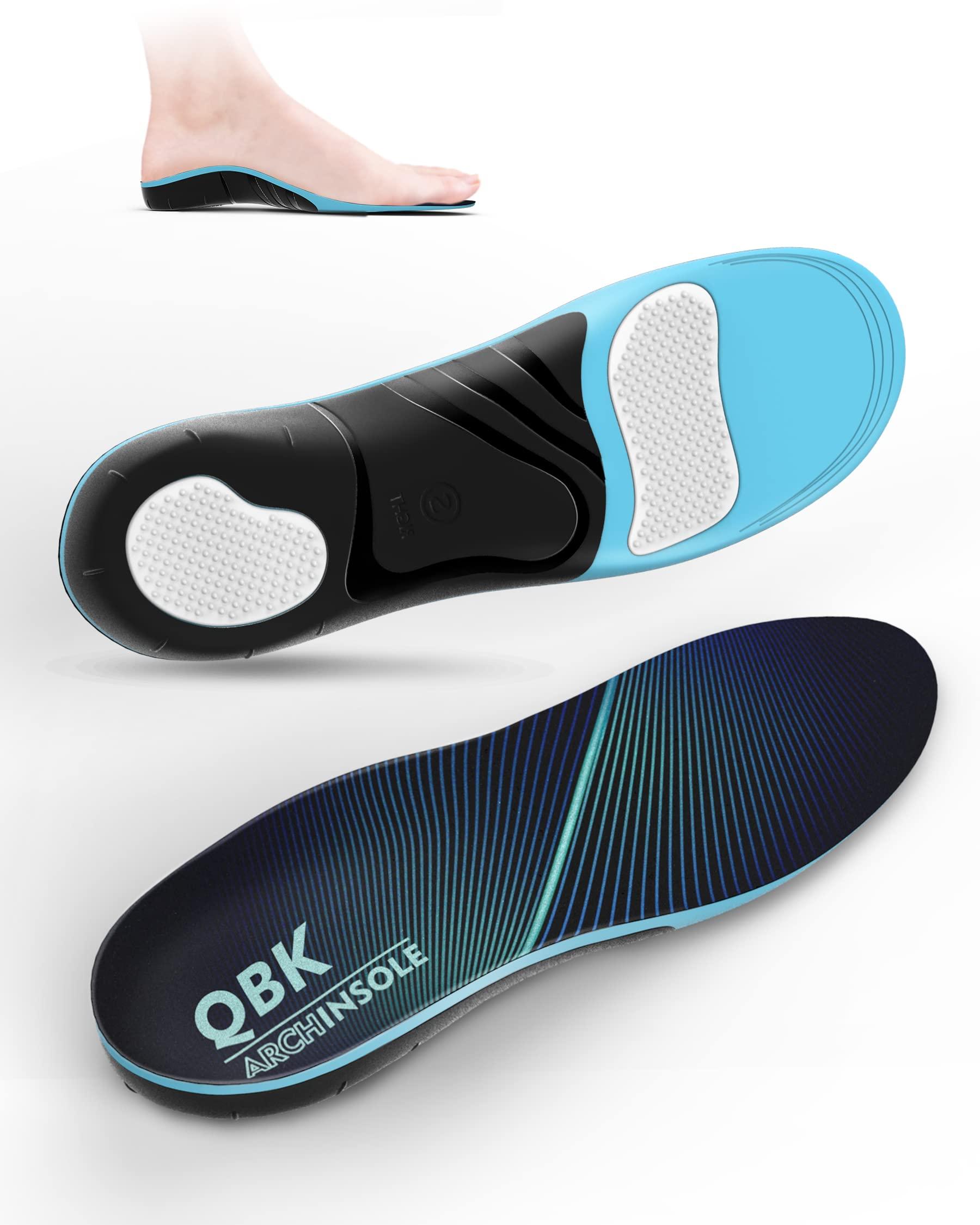 QBK Plantar Fasciitis Insoles, QBK High Arch Insoles for Men& Women,Product Image 3/4 Arch Support Insoles for Women/Men, Orthotics Shoe Insoles High Arch Supports Shoe Insoles for Plantar Fasciitis