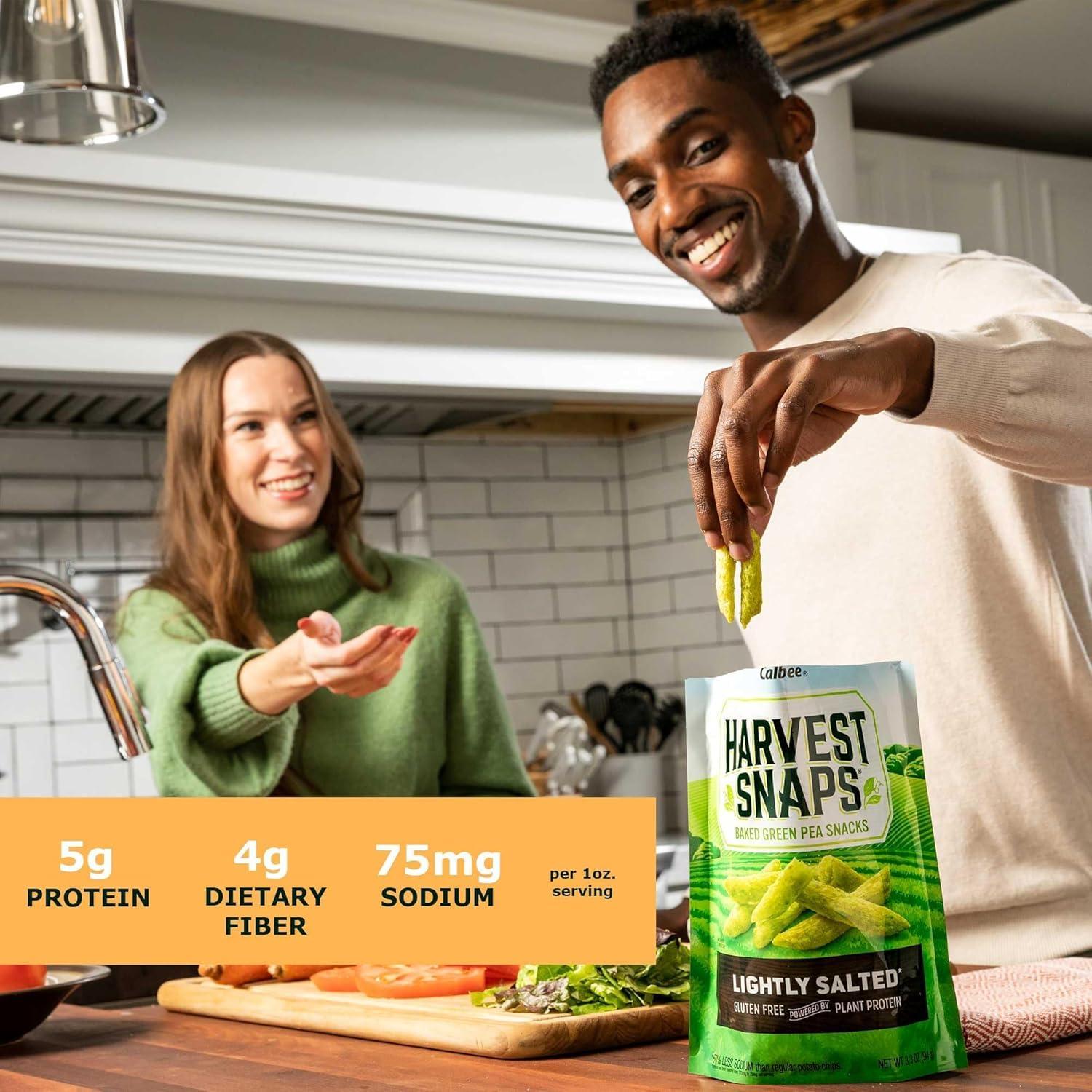 HARVEST SNAPS Harvest Snaps Veggie Chips (Lightly Salted Snack Crisps) | Powered by Plant Protein, Gluten Free, Non-GMO Baked Vegetable Crisps | Made in USA (36 Snack Packs)