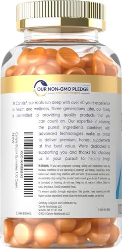 Carlyle Carlyle Biotin 10000mcg Gummies | 100 Count | Peach Flavor Supplement | Vegan, Non-GMO, Gluten Free