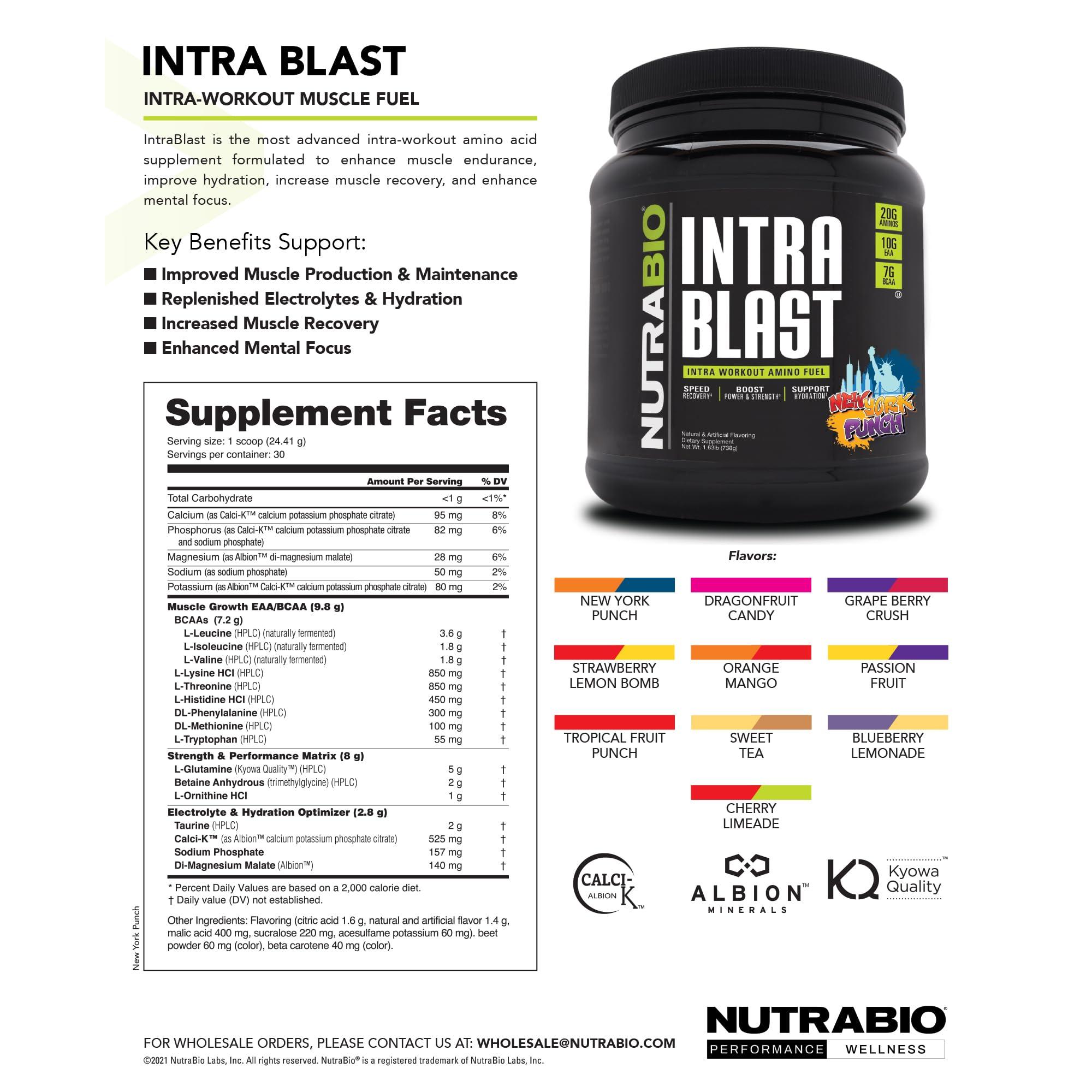 NutraBio NutraBio Intra Blast Electrolyte Performance Matrix (723 g) 30 Servings, Orange Mango