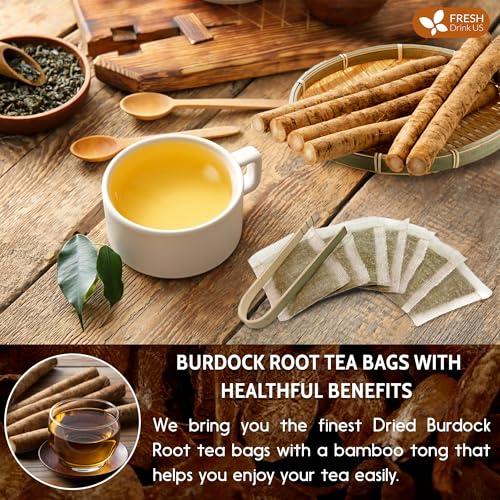 FRESHDRINKUS FreshDrinkUS, Premium 75 Burdock Root Tea Bags, 100% Natural & Pure from Burdock Root. Burdock Root Herbal Tea. Made with Natural Material Tea Bags. No Sugar, No Caffeine, No Gluten, Vegan.