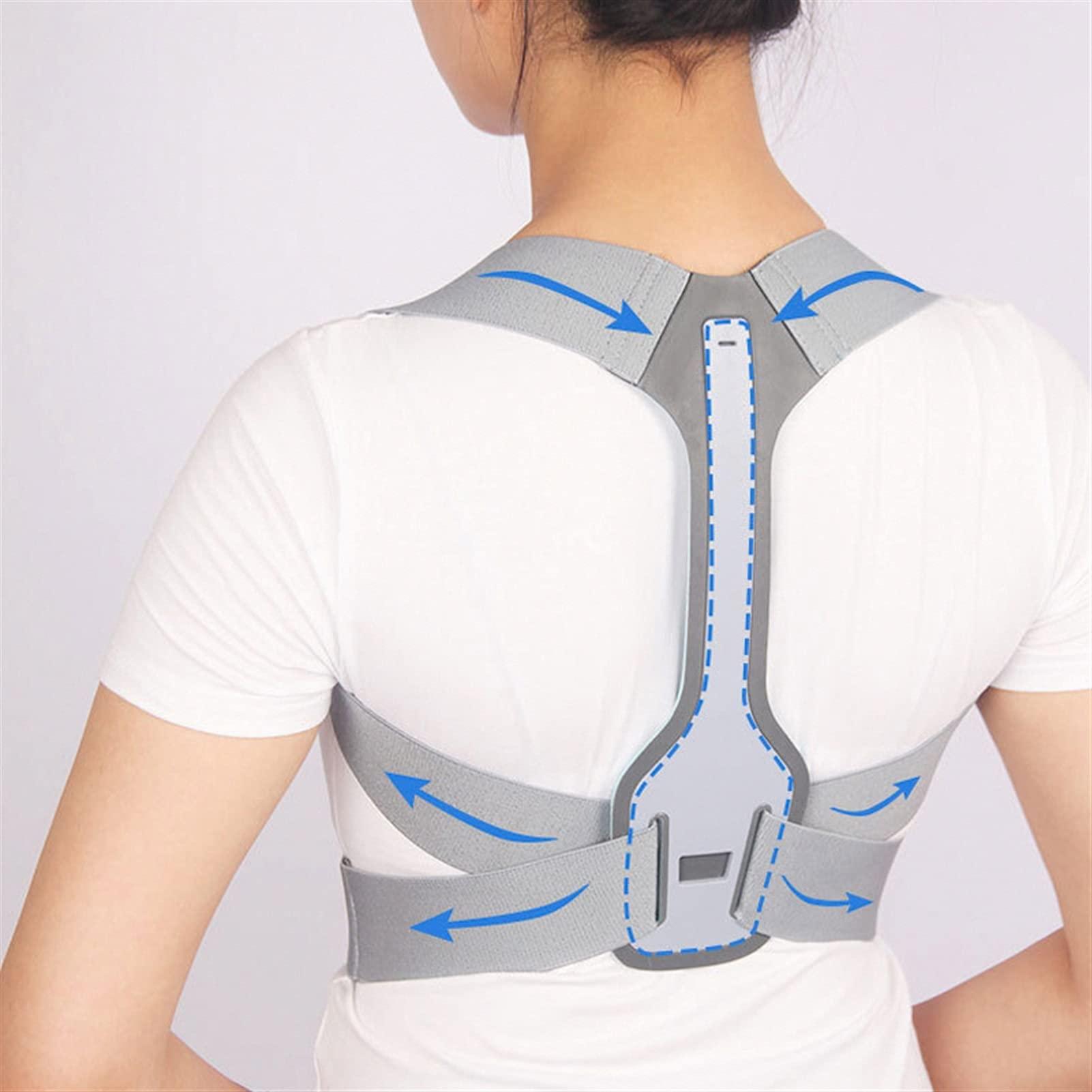 XMSM Invisible Posture Corrector Back Posture Strap Collarbone Support Belt Corset Stop Slouching and Bending Adjustable Back Trainer Unisex (Color : Gray, Size : X-Large)