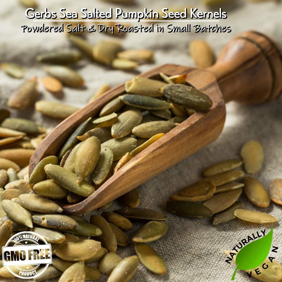 GERBS GERBS Sea Salted Pumpkin Seed Kernels 4 LBS|Top 14 Allergy Free Food |Use in salads, yogurt, baking, oatmeal, trail mix|Grown in Canada, packed in US