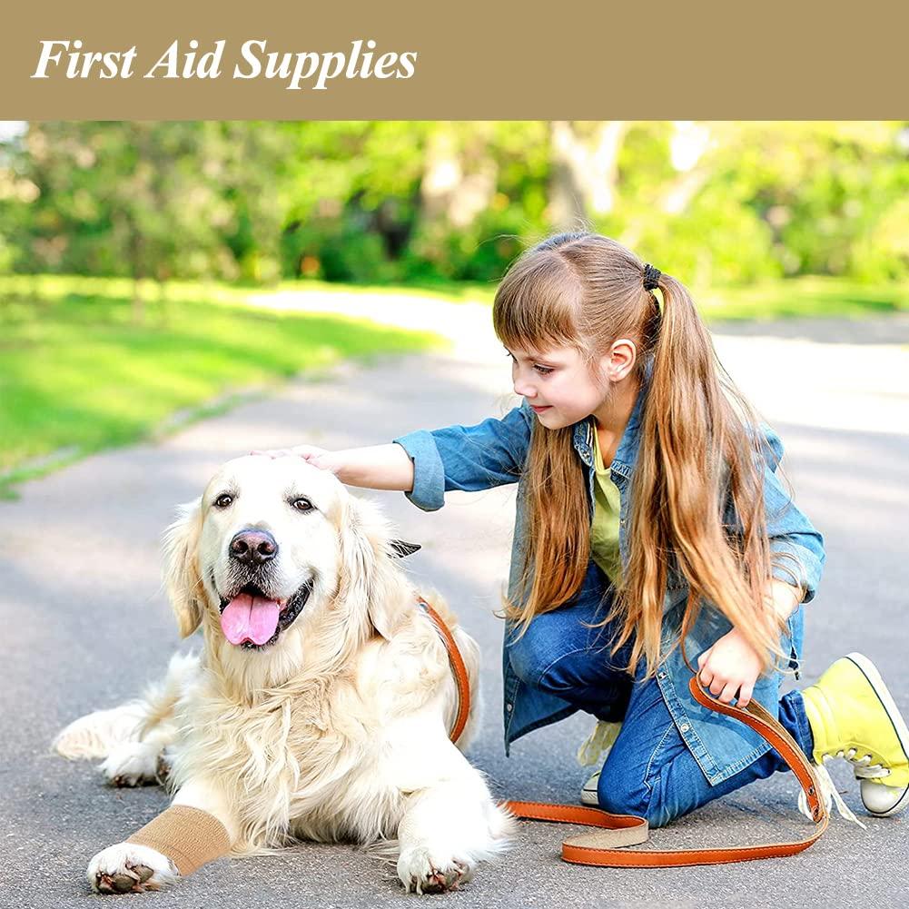CIYAGPOOU Vet Wrap for Dogs,2 Inches 5 Yards 12 Pack Self Adhering Bandage Wrap Stretchy,Flexible Wound Cohesive Bandages(Brown)