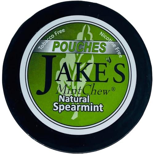 Jake\'s Mint Chew Jake\'s Mint Chew Spearmint Pouch - 10 Cans - Includes Mud Bud Disposable Spittoon (US Flag MB)