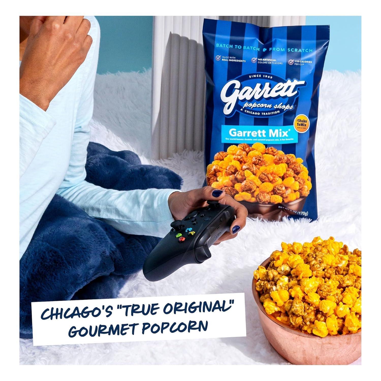 Garrett Popcorn Shops Garrett Popcorn Garrett Mix, 6.0oz, 4 Bags, Cheese and Caramel Gourmet Popcorn, Gluten Free, Sweet and Salty Snack, Popped Popcorn Bags