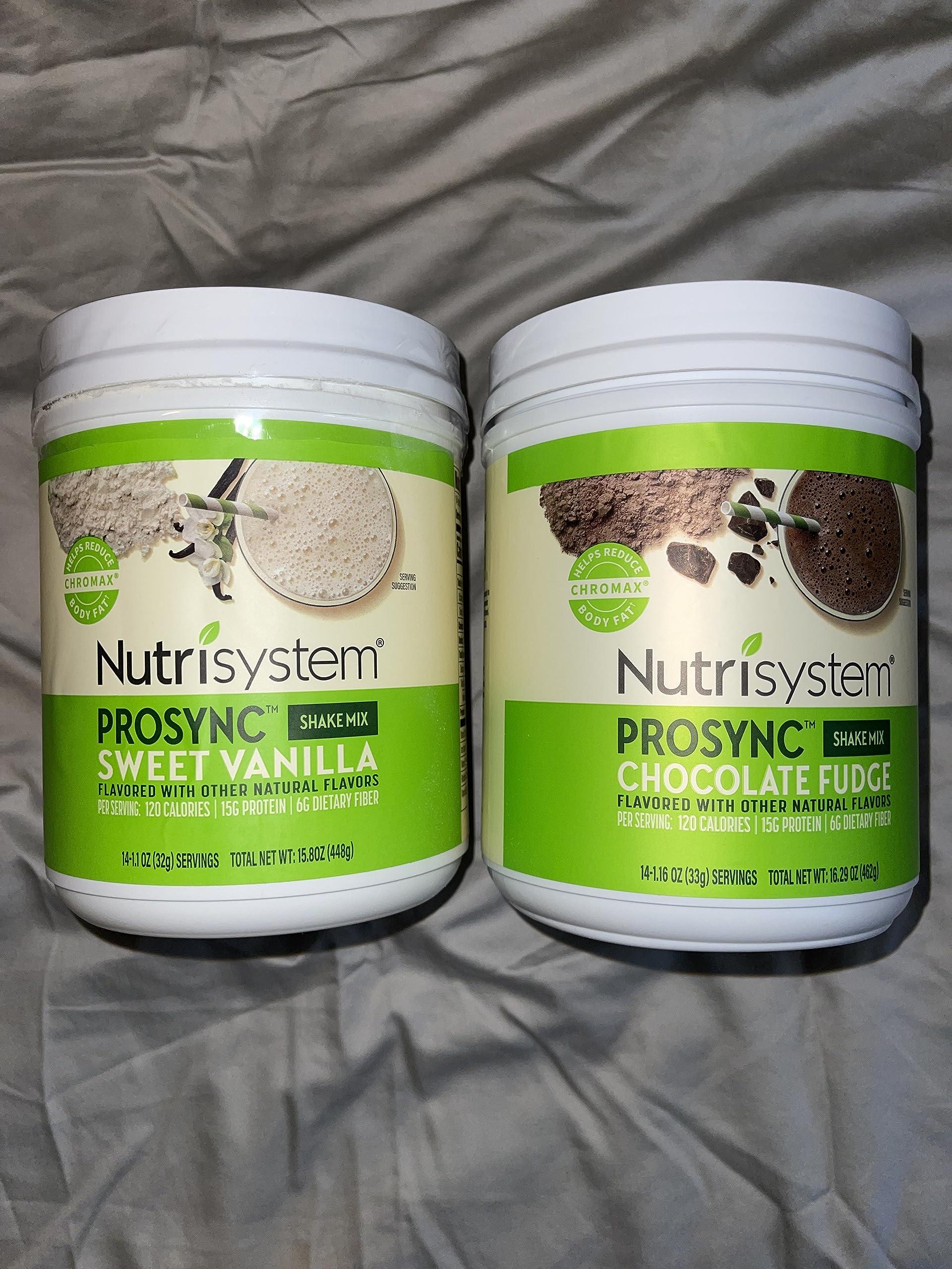 Nutrisystem Nutrisystem Nutricrush Probiotic Shakes Chocolate Fudge and Sweet Vanilla Shake Mix - Protein & Probiotics Support Digestive Bust Belly Bloat 2 Containers 16.3 oz. each 28 Servings,(Pack of 2)