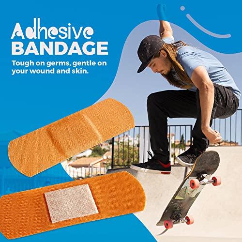 MEDca Flexible Fabric Bandages - Flex Fabric Adhesive Bandages Finger-Tip Bandages Knuckles andThumb Bandages for Finger Careand to Protect Wounds from Infection - (200 Count)