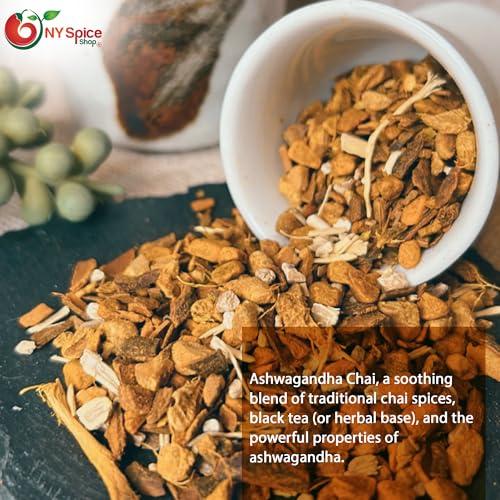NY Spice Shop NY Spice Shop Ashwagandha Chai - 2 Ounce Ashwagandha Root for Tea - Ashwagandha Natural Dried Herb Bulk