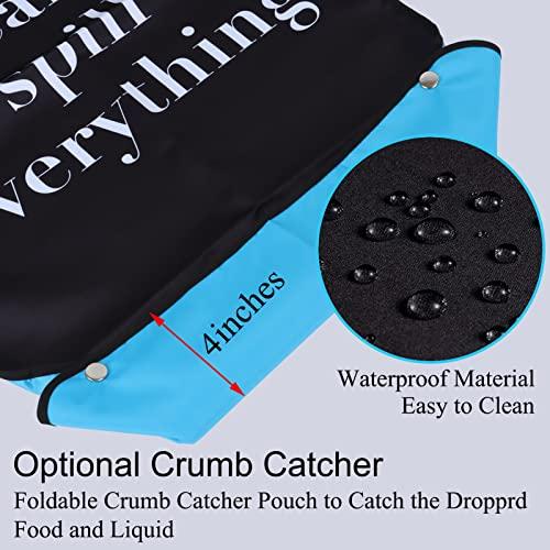 Wentur Funny Adult Bibs for Men Washable Reusable - Waterproof Adult Bibs for Eating with Crumb Catcher - Adjustable Dining Clothing Protectors for Adults Seniors Elderly (1 Pack)