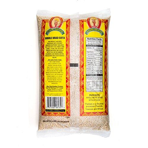 LAXMI BRAND Laxmi Urad Gota (Black Lentils or Whole Matpe Beans) - Traditional Indian Foods - 2lbs