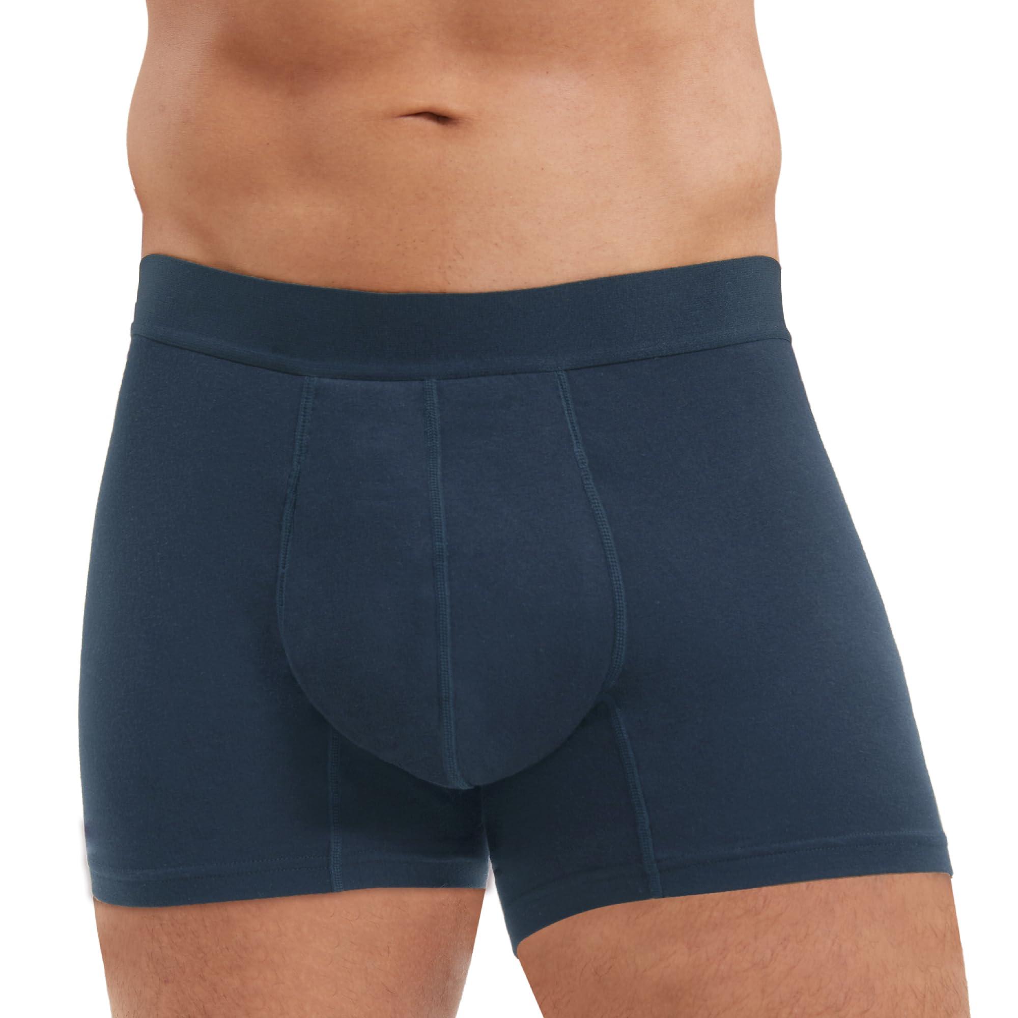 IRISMORII RISMORII Mens Leakproof Underwear Washable Adult Bladder Protection Incontinence Absorbent Trunk 60 ML Absorbency (Dark Blue L)
