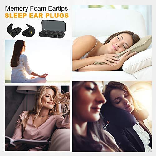 QQCherry Ear Plugs for Sleeping Noise Cancelling,6 Pairs Comfortable Silicone Sound Blocking Earplugs, Reusable Washable Earplugs for Sleeping, Work, Study, Snoring, Shooting, Concerts and Hearing Protection