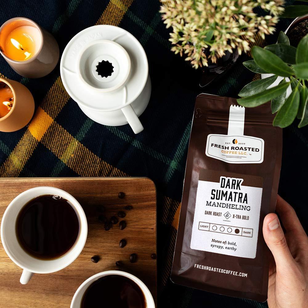 Fresh Roasted Coffee Fresh Roasted Coffee,100% Dark Sumatra Mandheling | 12 oz | Single Origin | Dark Roast | Kosher | Ground
