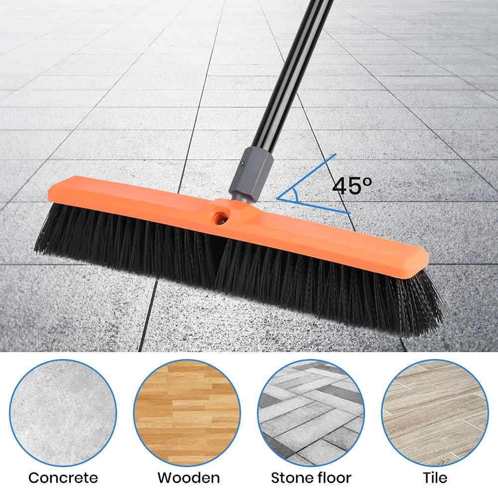 TreeLen TreeLen 18 inch Push Broom Outdoor - Heavy Duty Broom for Driveways, Sidewalks, Patios and Deck Cleans Dirt, Debris, Sand, Mud, Leaves and Water-18 Wide Bristles