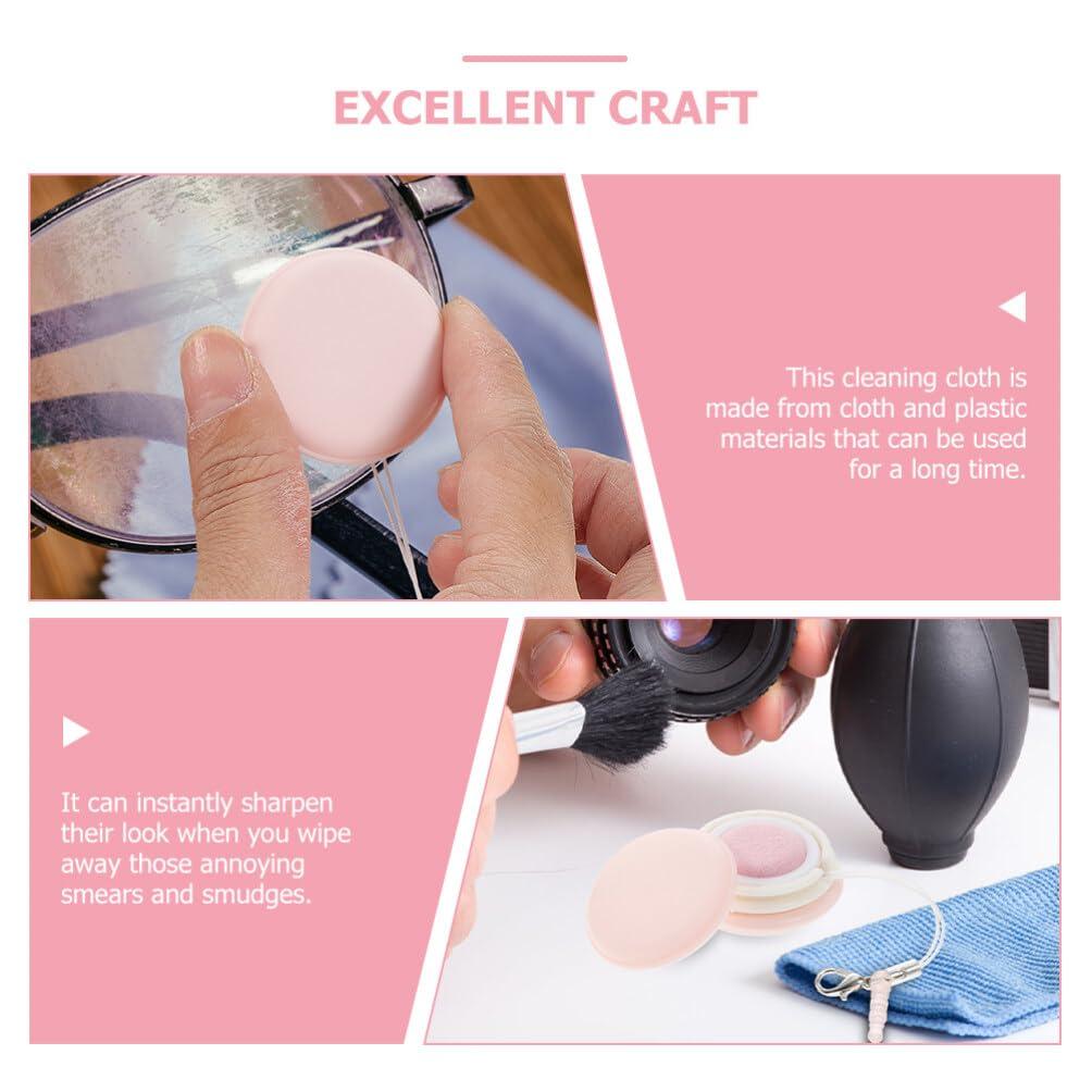 GLEAVI GLEAVI Pouch Microfiber Cleaning Cloth - 6pcs Mini Phone Screen Wiper Macaron Shape - Portable Lens & Screen Cleaner Cloth Keychain Glasses Eyeglass Brush (Pink,Blue)