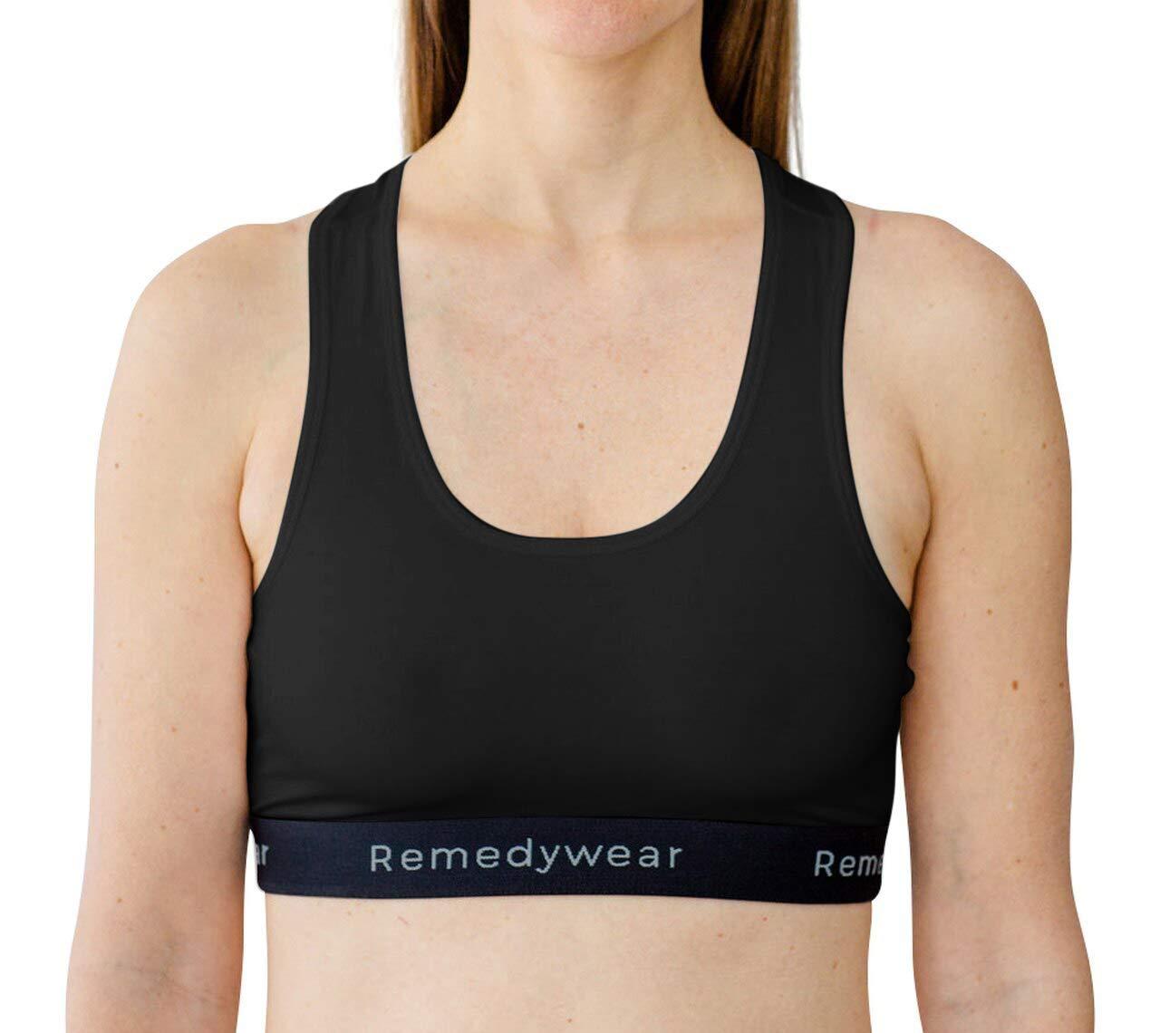 YoRo Naturals YoRo Naturals Remedywear Light Support Eczema Bra for Sensitive Skin, Tencel and Zinc, Hypoallergenic (Black, XSmall)