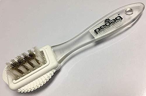 pedag Pedag Suede Shoe Cleaner Brush | German Made 4-Way Cleaning & Refreshing Brush for Suede Leather Products with Brass & Nylon Bristles | Nylon and Metal