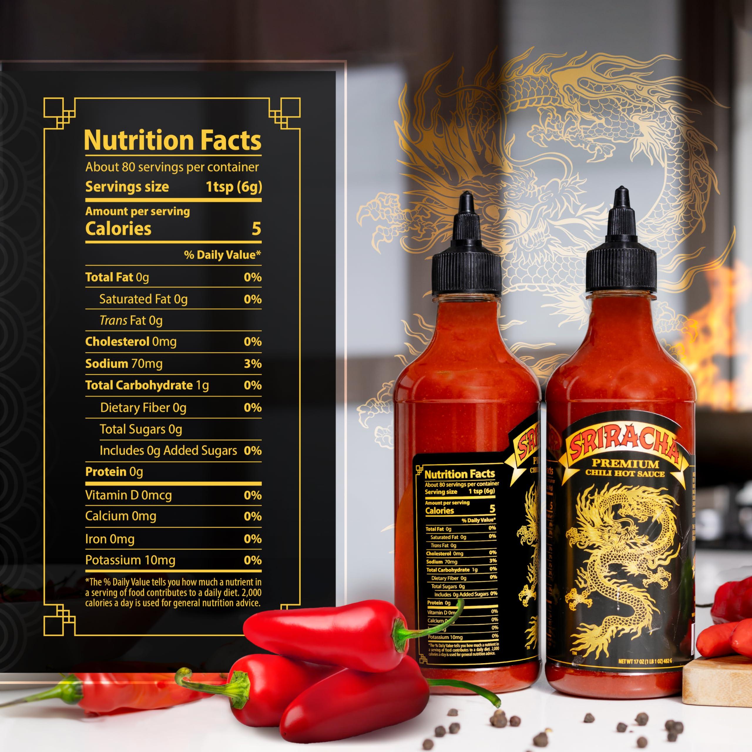 Underwood Ranches Underwood Ranches Limited Edition Dragon Sriracha Sauce - Hot Sauce, Perfect for Spicing Up Any Dish! - Made from Red Jalapeno Peppers That Started the Sriracha Movement, 17 oz - 3 Pack