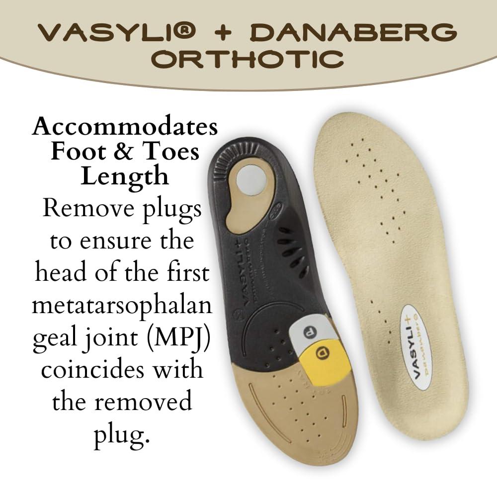 Vasyli Vasyli+Dananberg 1st Ray Orthotic, X-Large, 1st Ray Function, Removable Distal & Proximal Plugs, Full-Length Insole, Low Resistance to Joint, Heat Moldable, Rear Foot Control, Lasting Pain Relief