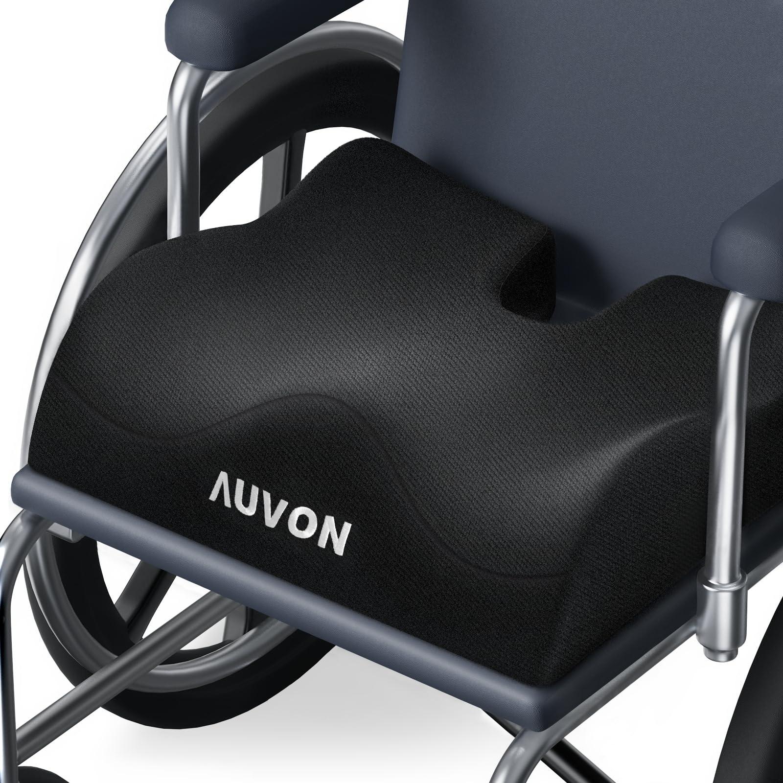AUVON AUVON Anti-Slip Wheelchair Cushions with Front High Rear Low & Hump Design, Ergonomic Seat Cushion to Optimize Sitting Posture, Chair Cushions Relieve Sciatica, Back, Pressure Sore & Ulcer Pain