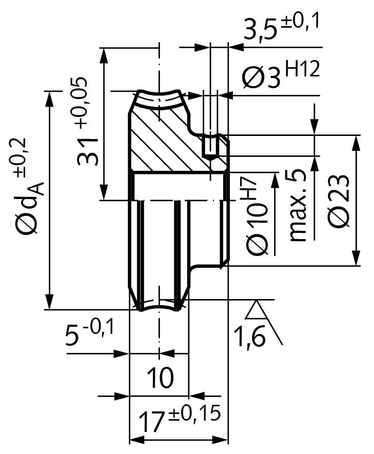 Maedler Precision Worm Wheel Centre Distance 31mm i=75 75 Teeth PN: 32107500