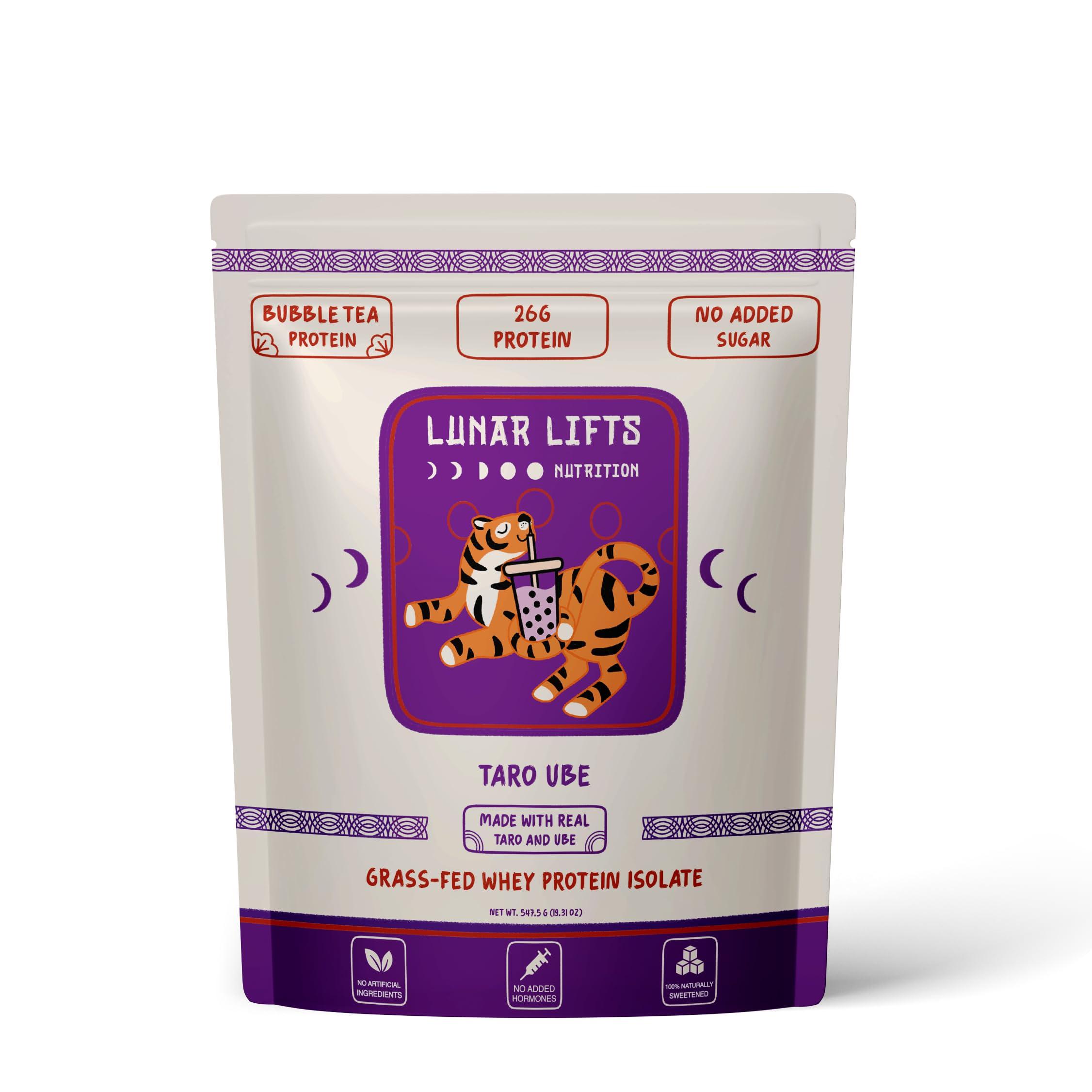 Lunar Lifts Nutrition Lunar Lifts Nutrition Taro Ube Boba Tea Protein Powder | 26g Taro Milk Tea Powder | Whey Protein Isolate Powder | Bubble Tea High Protein Powder | No Added Sugars or Artificial Ingredients