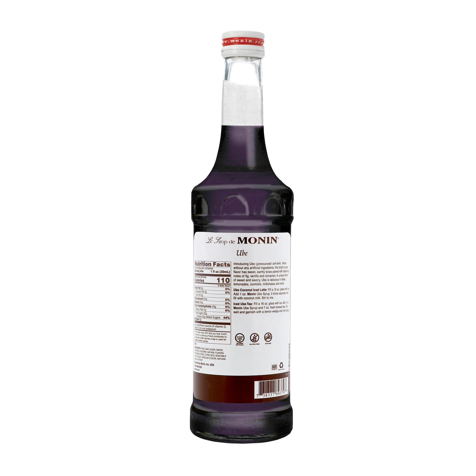 Monin Monin - Ube Blend Syrup, Savory & Sweet, Blended With Notes of Fig, Cinnamon & Vanilla, Great for Lemonades, Boba Tea, & Coffee, Dairy-Free, No Artificial Sweeteners, Gluten-Free (Glass, 750 mL)