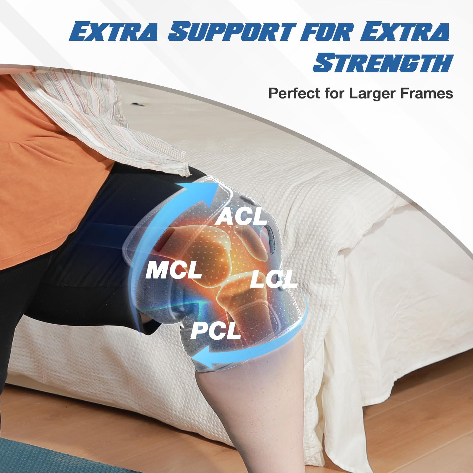 Nvorliy Nvorliy Knee Brace for Women Plus Size for Knee Pain (XL-8XL) - Extra Large Knee Brace with Side Stabilizers for Arthritis, Meniscus Tear, Knee Pain Relief, ACL, LCL, MCL (7XL/8XL, Grey)