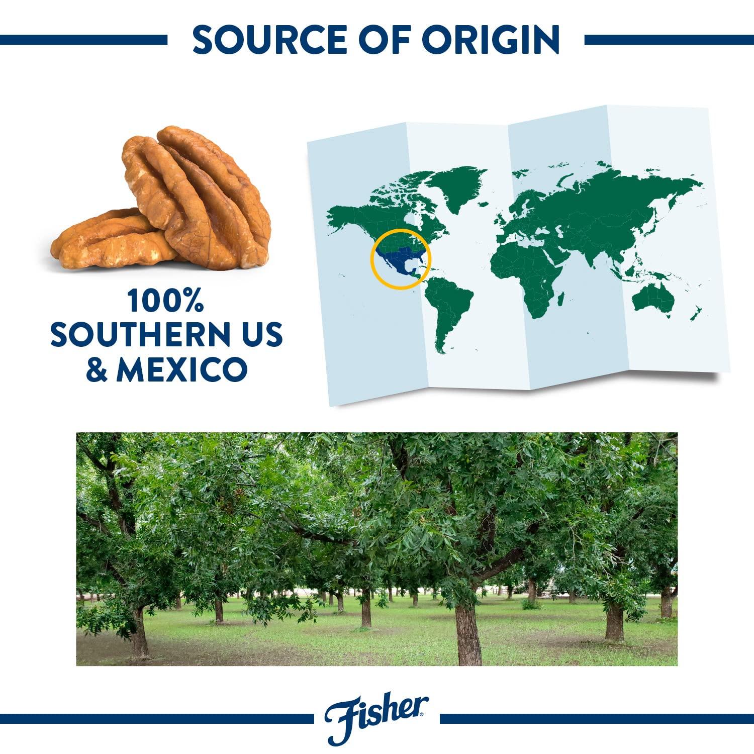 Fisher Fisher Chef\'s Naturals Unsalted Chopped Pecans 10 oz Resealable Bag, Unsalted Raw Nuts for Cooking, Baking & Snacking, Vegan Protein, Keto Snack, Gluten Free Raw Pecans, Chopped Pecan