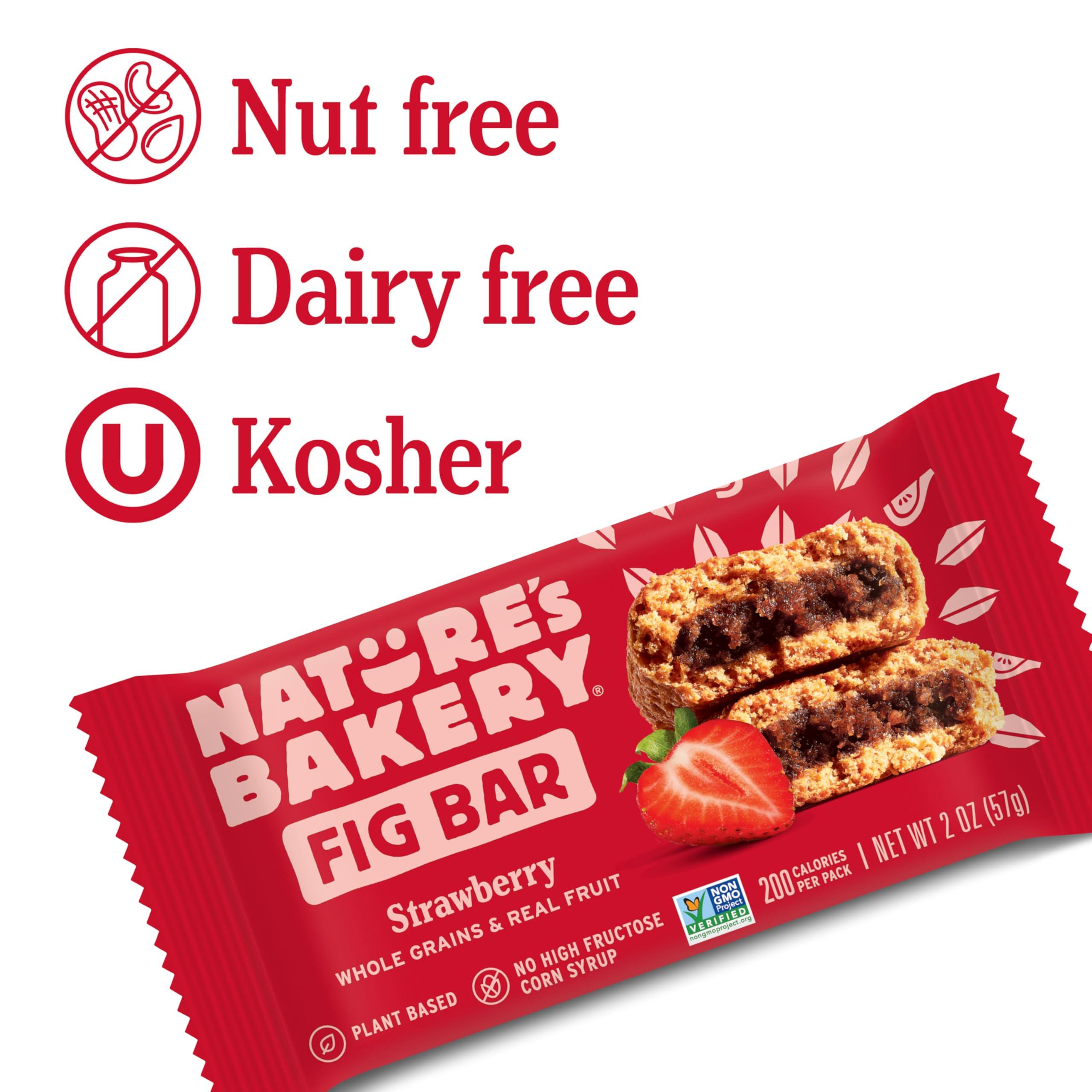 Nature's Bakery Nature’s Bakery Whole Wheat Fig Bars, Strawberry, Real Fruit, Vegan, Non-GMO, Snack bar, 6 boxes with 6 twin packs (36 twin packs)