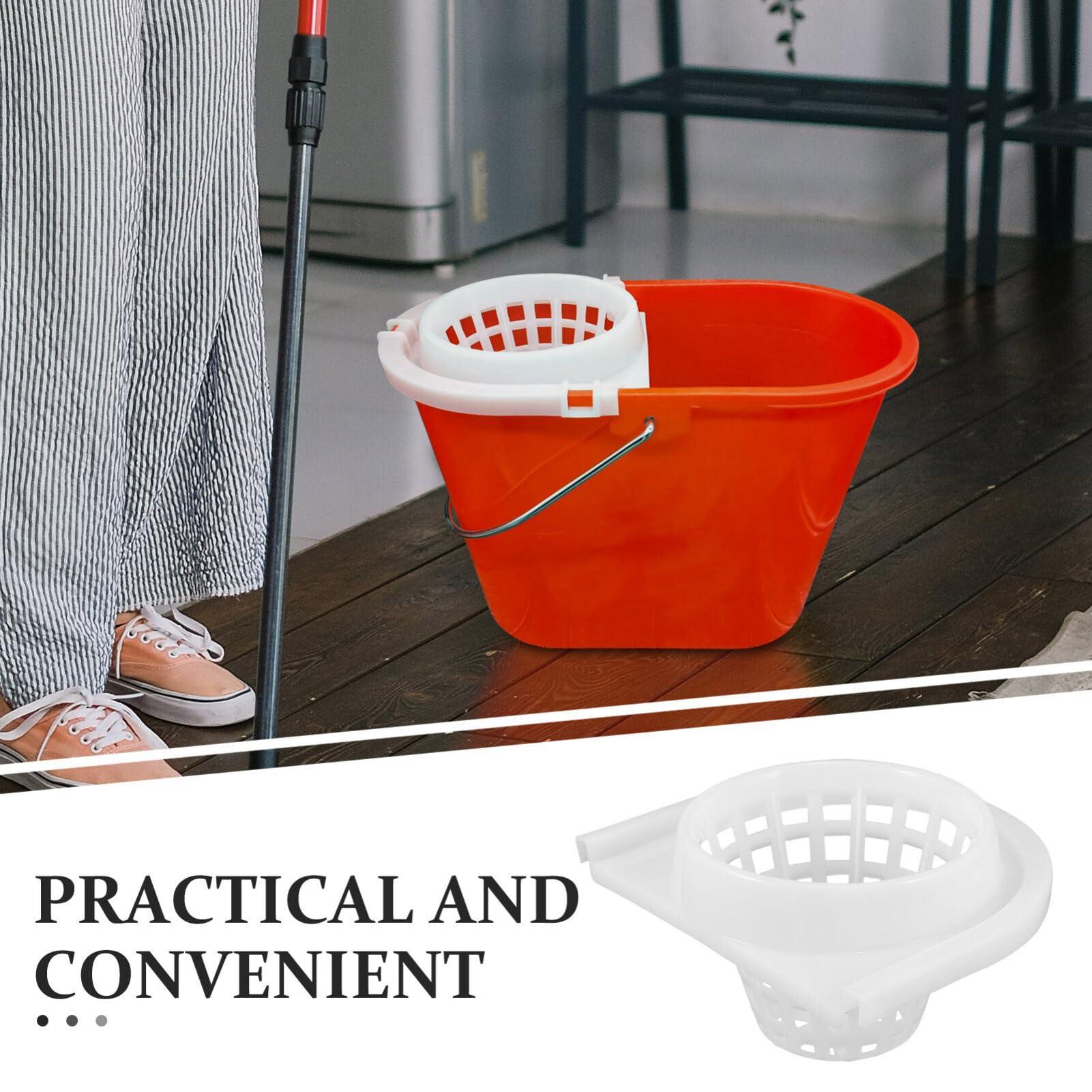 SOLUSTRE SOLUSTRE Plastic Mop Bucket Baskets, Cleaning Mop Bucket Drainage Basket Replacement Bucket Mop Cleaning Mop Strainer Basket for Mop Buckets Accessories White