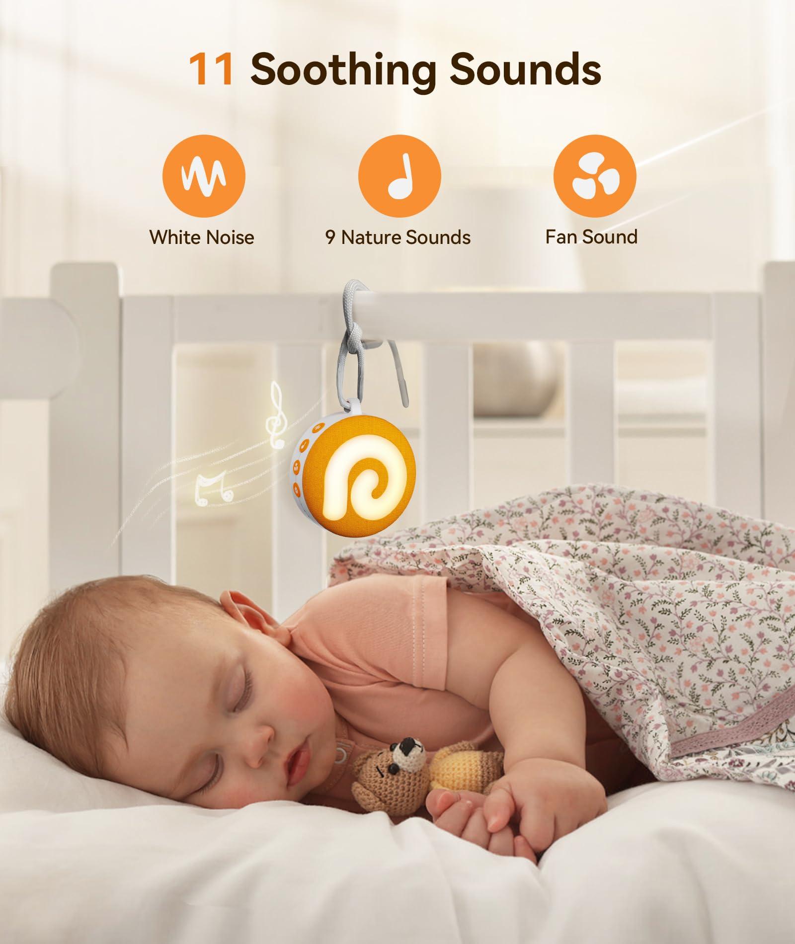 Dreamegg Dreamegg White Noise Machine - Baby Sleep Sound Machine, Portable Sound Machine for Sleep Travel, 11 Soothing Sounds, Night Light, Timer, Child Lock, USB Rechargeable Noise Machine for Nursery Gift