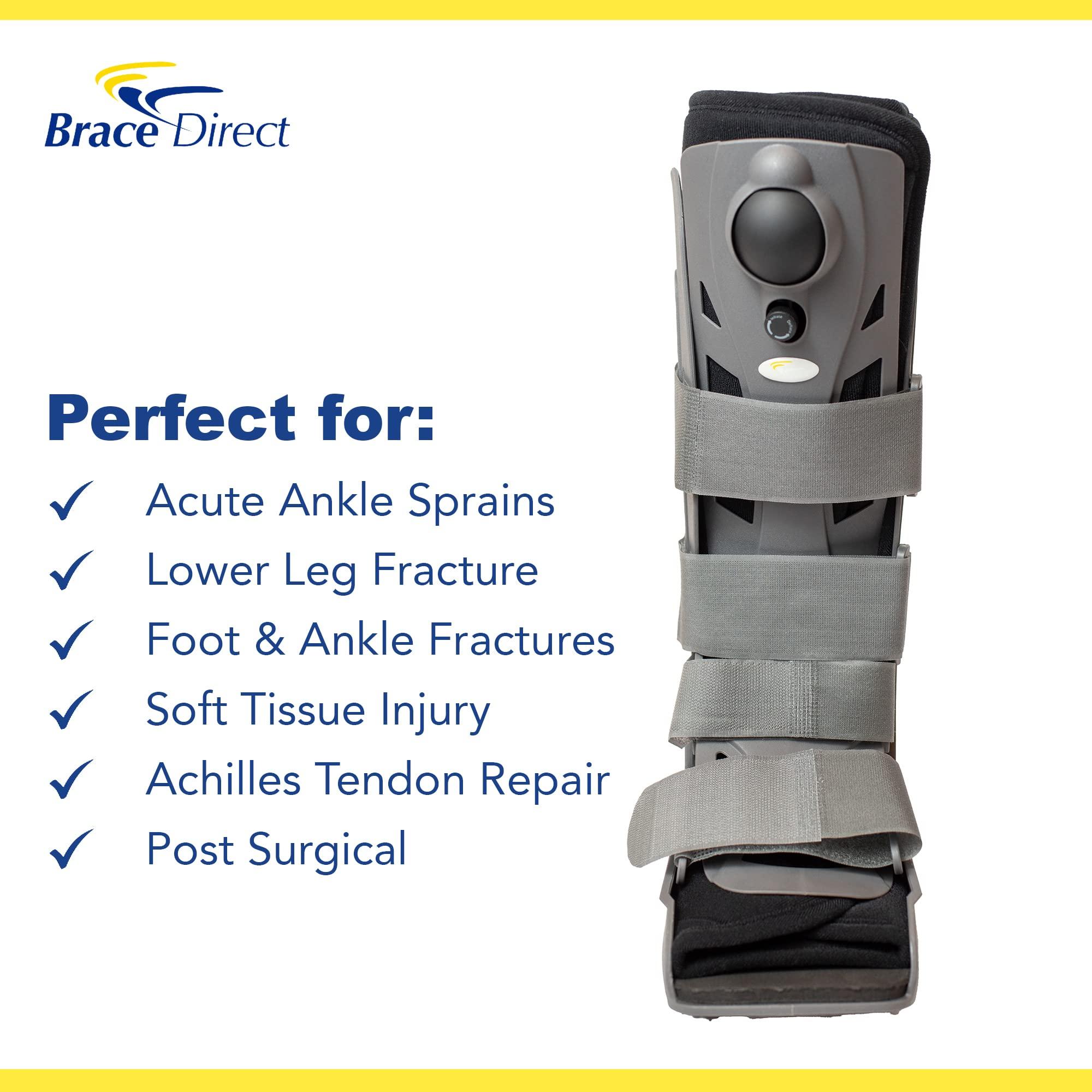 Brace Direct Brace Direct Tall Air CAM Walker Boot - Orthopedic Full Shell Air Cast Walking Boot - for Broken Foot, Sprained Ankle, Fractures, Achilles Recovery - For women and Men