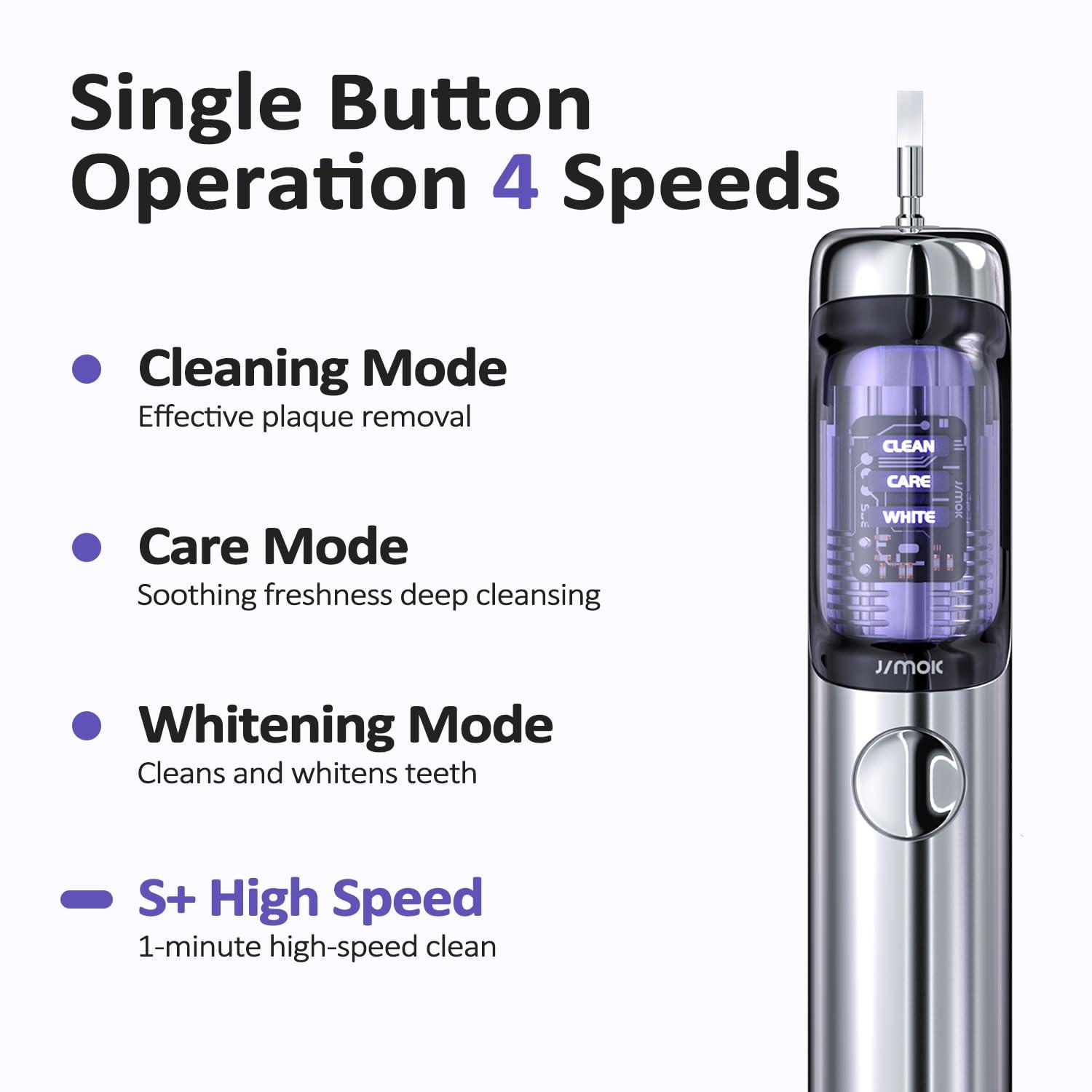 JIMOK JIMOK Electric Toothbrush, Oscillation & Vibration Sonic Electric Toothbrush for Adults with 3 Brush Heads & UV Travel Case, IPX7 Waterproof Type-C Rechargeable Travel Powered Toothbrush