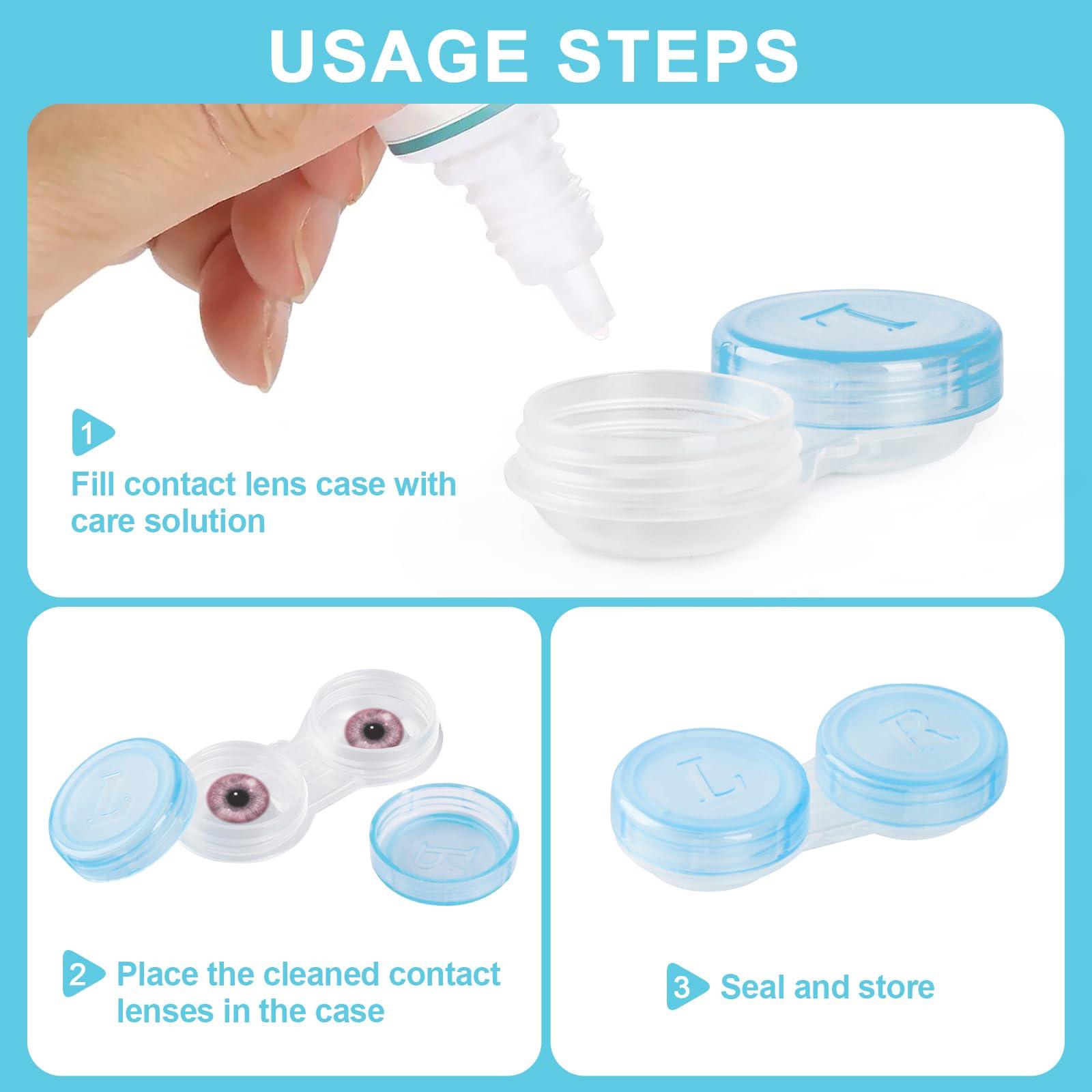 KAOPET KAOPET 50 Pack Contact Lens Cases, Transparent Contact Cases Bulk in 5 colors, Cute Contact Lenses Case Leak-proof, Eye Contact Case for Home and Travel