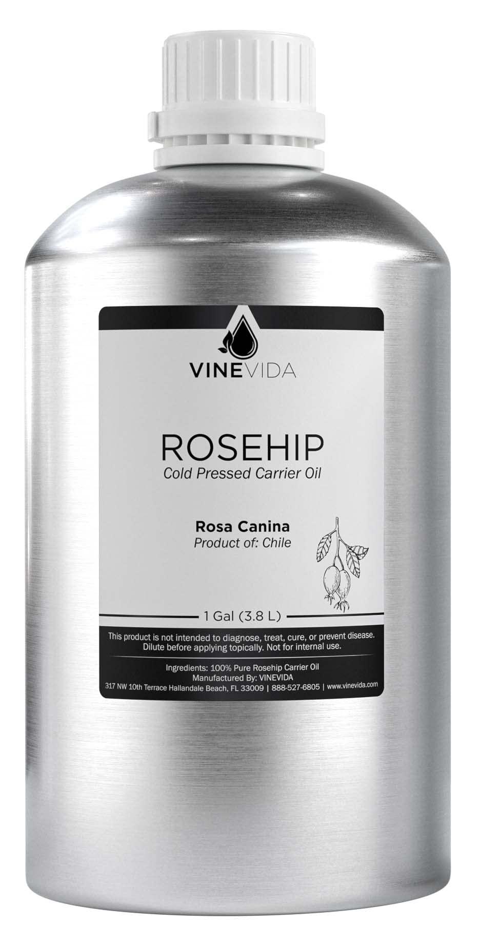 VINEVIDA VINEVIDA Rosehip Carrier Oil - Gallon Rosehip Oil Undiluted - Bulk Gallon Carrier Oil for Soap Making Safe for Skin - DIY Candle Scents for Candlemaking Scents - 8 lbs Rosehip Oil